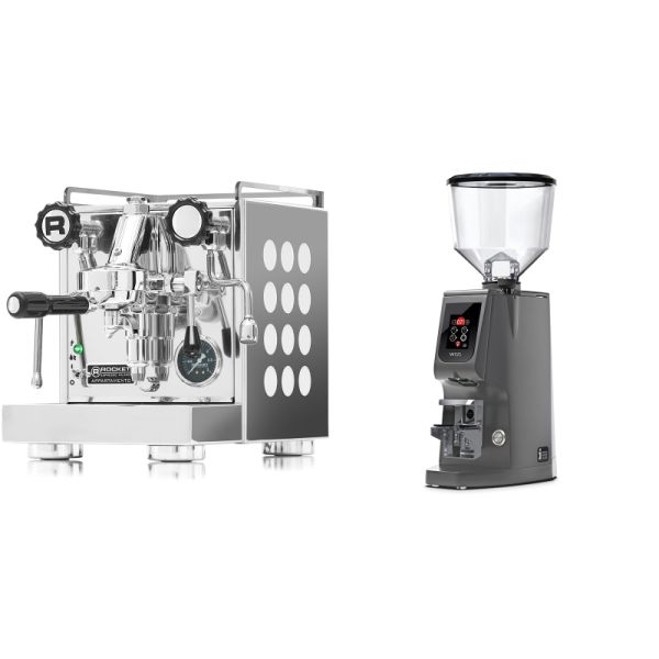 Rocket Espresso Appartamento, white + Eureka Atom W 65, grey