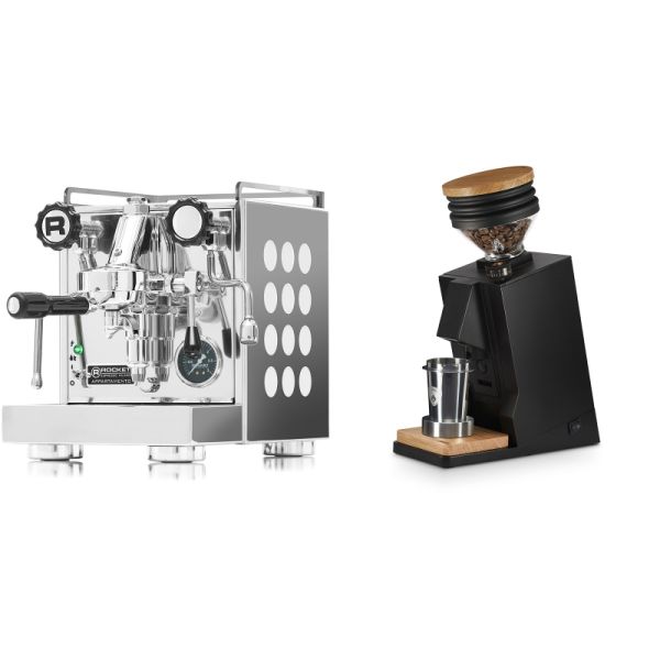 Rocket Espresso Appartamento, white + Eureka Mignon Single Dose, Black & Oak
