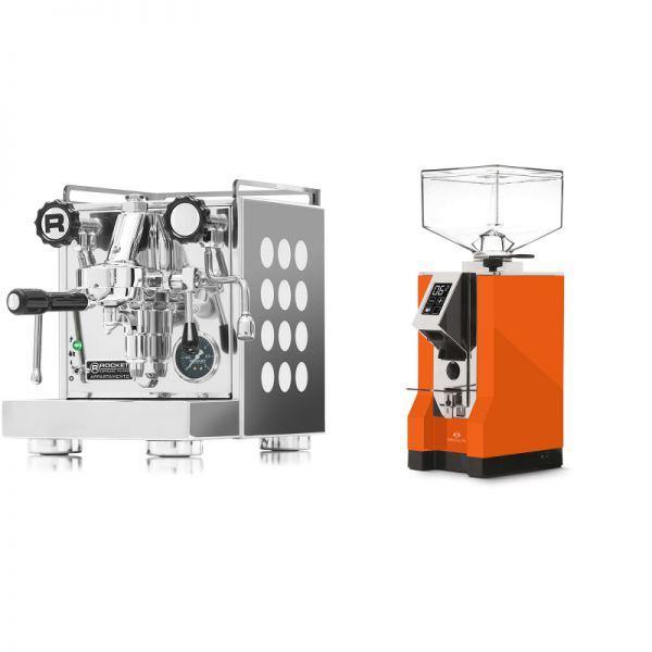 Rocket Espresso Appartamento, white + Eureka Mignon Specialita, CR orange