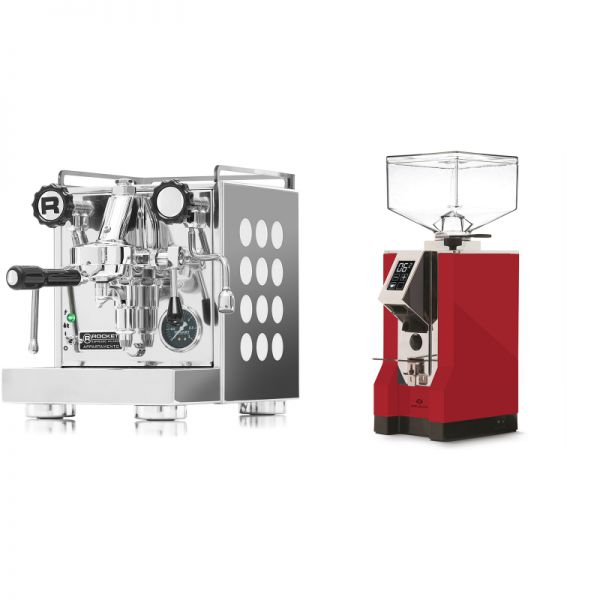 Rocket Espresso Appartamento, white + Eureka Mignon Specialita, CR ferrari red