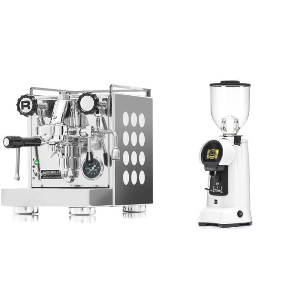 Rocket Espresso Appartamento, white + Eureka Helios 75, white