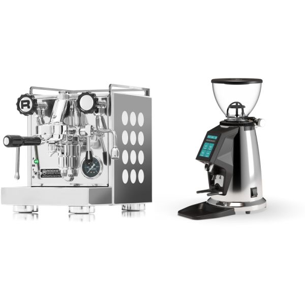 Rocket Espresso Appartamento, white + Rocket Espresso SPLUGA, chrome