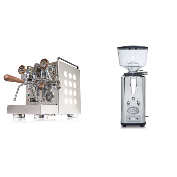 Rocket Espresso Appartamento, white, walnut + ECM S-Automatik 64