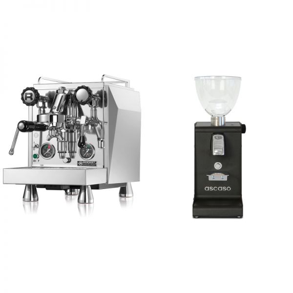 Rocket Espresso Giotto Cronometro R + Ascaso i-steel, čierna