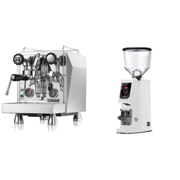 Rocket Espresso Giotto Cronometro R + Eureka Atom W 65, white