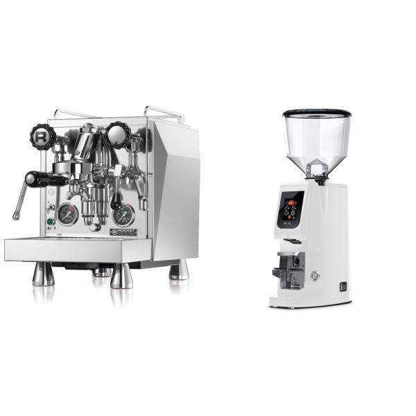 Rocket Espresso Giotto Cronometro R + Eureka Atom W 75, white