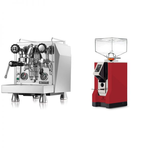 Rocket Espresso Giotto Cronometro R + Eureka Mignon Perfetto, CR ferrari red