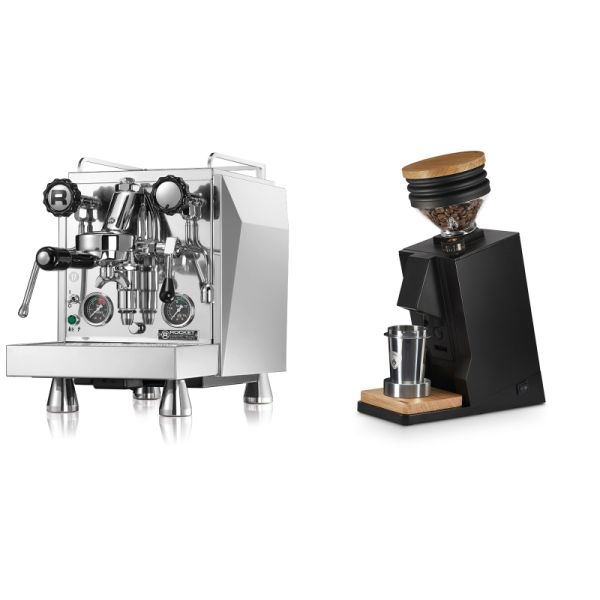 Rocket Espresso Giotto Cronometro R + Eureka Mignon Single Dose, Black & Oak