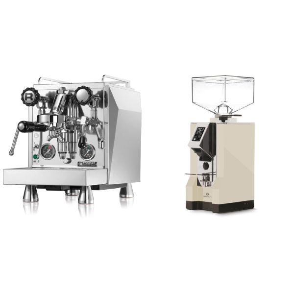 Rocket Espresso Giotto Cronometro R + Eureka Mignon Specialita, CR cream