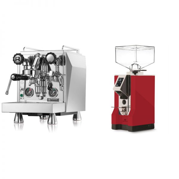 Rocket Espresso Giotto Cronometro R + Eureka Mignon Specialita, CR ferrari red