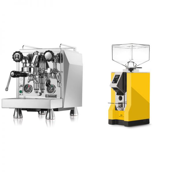 Rocket Espresso Giotto Cronometro R + Eureka Mignon Specialita, CR yellow