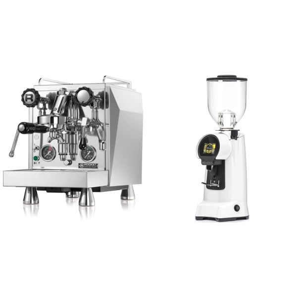 Rocket Espresso Giotto Cronometro R + Eureka Helios 65, white