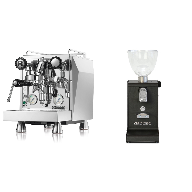 Rocket Espresso Giotto Cronometro V + Ascaso i-steel, černá
