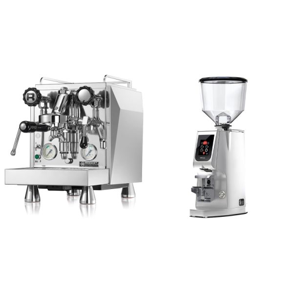 Rocket Espresso Giotto Cronometro V + Eureka Atom W 65, chrome