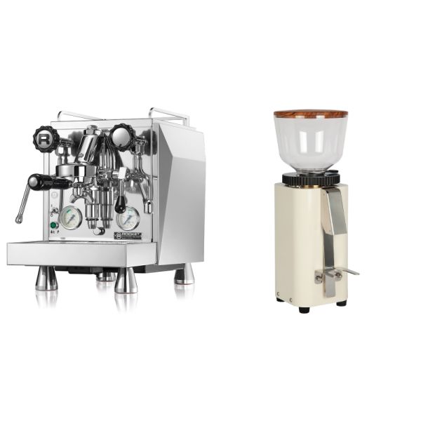 Rocket Espresso Giotto Cronometro V + ECM C-Manuale 54, cream, olive