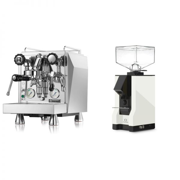 Rocket Espresso Giotto Cronometro V + Eureka Mignon Silenzio, BL white