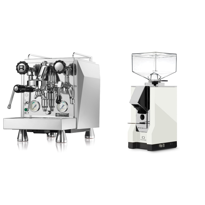 Rocket Espresso Giotto Cronometro V + Eureka Mignon Silenzio, CR white