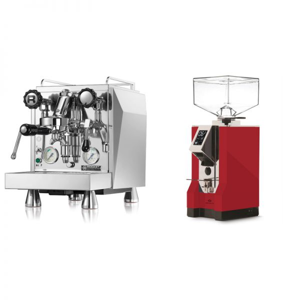Rocket Espresso Giotto Cronometro V + Eureka Mignon Specialita, CR ferrari red