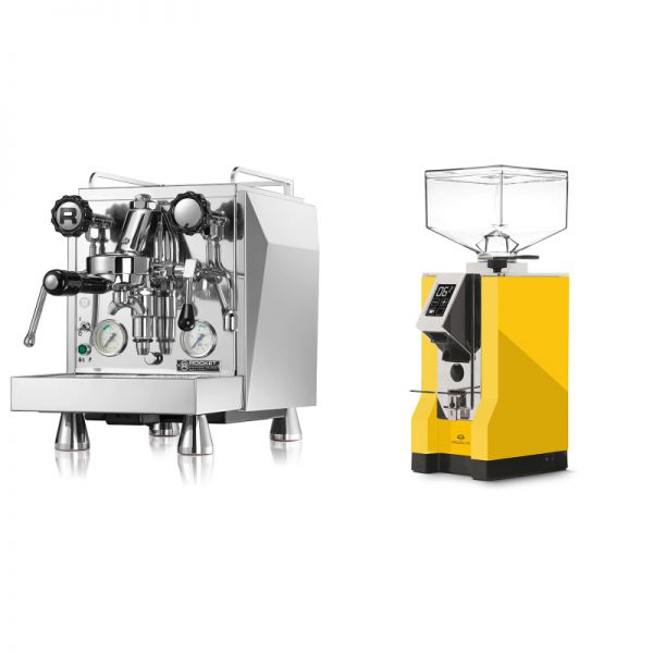 Rocket Espresso Giotto Cronometro V + Eureka Mignon Specialita, CR yellow