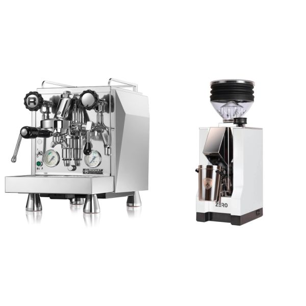 Rocket Espresso Giotto Cronometro V + Eureka Mignon Zero, CR white