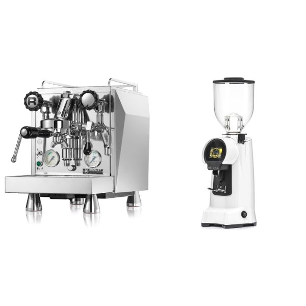 Rocket Espresso Giotto Cronometro V + Eureka Helios 65, white