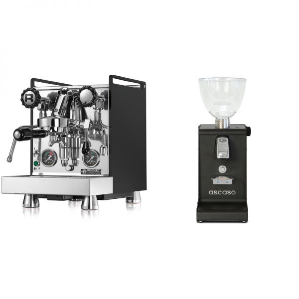 Rocket Espresso Mozzafiato Cronometro R, čierna + Ascaso i-steel, čierna
