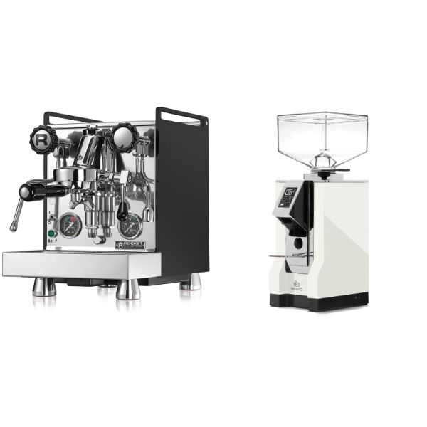 Rocket Espresso Mozzafiato Cronometro R, čierna + Eureka Mignon Bravo, CR white