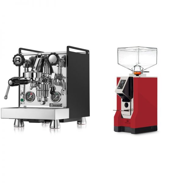 Rocket Espresso Mozzafiato Cronometro R, černá + Eureka Mignon Perfetto, CR ferrari red