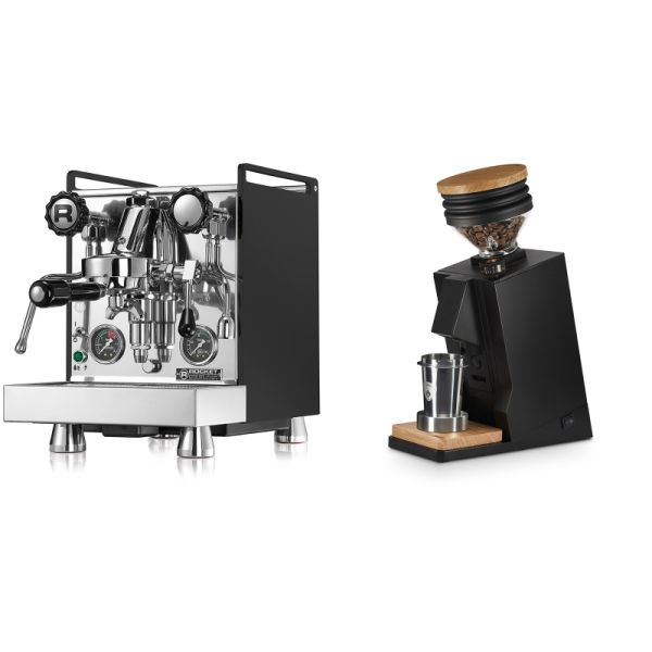 Rocket Espresso Mozzafiato Cronometro R, čierna + Eureka Mignon Single Dose, Black & Oak