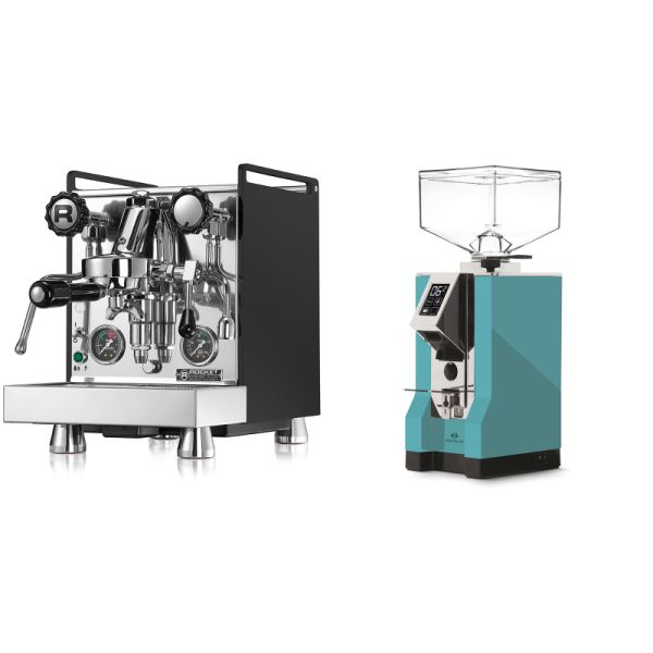 Rocket Espresso Mozzafiato Cronometro R, čierna + Eureka Mignon Specialita, CR tiffany blue