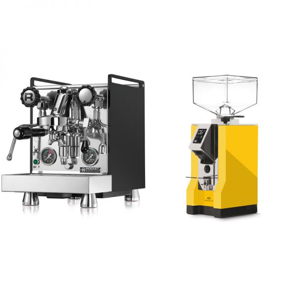 Rocket Espresso Mozzafiato Cronometro R, čierna + Eureka Mignon Specialita, CR yellow