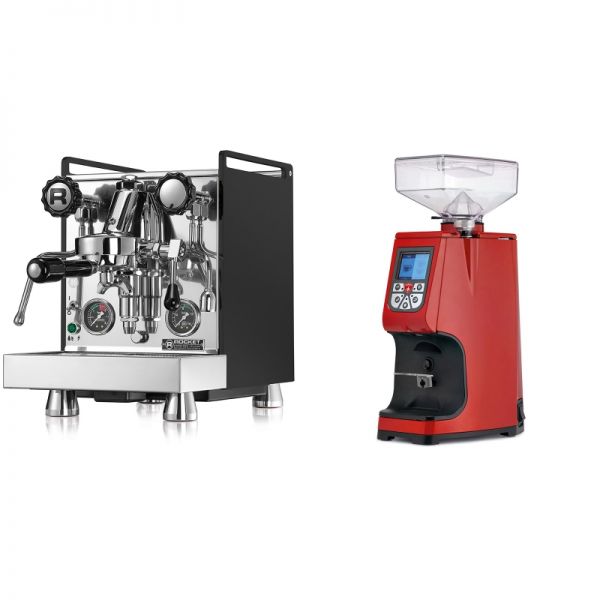 Rocket Espresso Mozzafiato Cronometro R, čierna + Eureka Atom 60, ferrari red