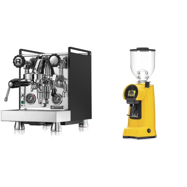 Rocket Espresso Mozzafiato Cronometro R, čierna + Eureka Helios 65, yellow