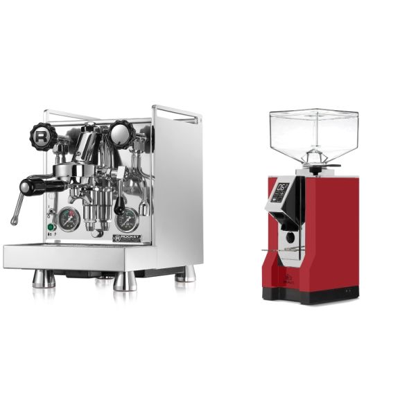 Rocket Espresso Mozzafiato Cronometro R + Eureka Mignon Bravo, CR ferrari red