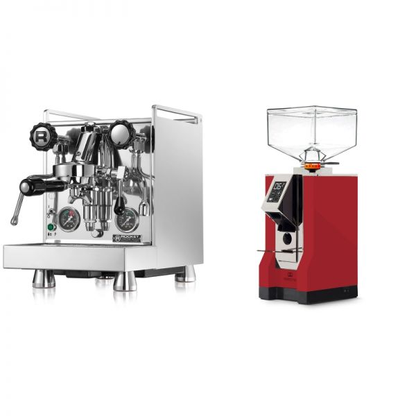 Rocket Espresso Mozzafiato Cronometro R + Eureka Mignon Perfetto, CR ferrari red