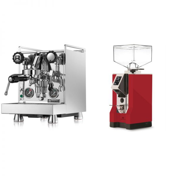 Rocket Espresso Mozzafiato Cronometro R + Eureka Mignon Specialita, CR ferrari red