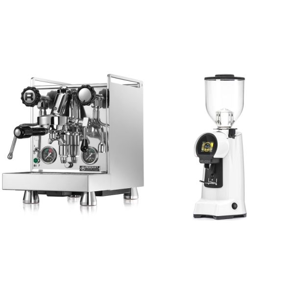 Rocket Espresso Mozzafiato Cronometro R + Eureka Helios 65, white