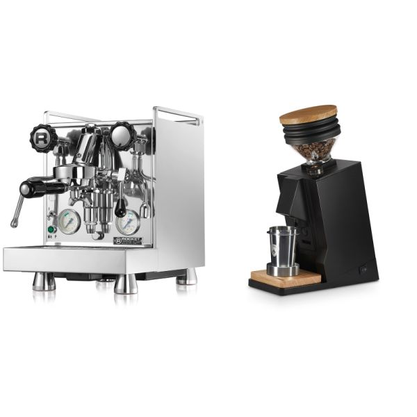 Rocket Espresso Mozzafiato Cronometro V + Eureka Mignon Single Dose, Black & Oak