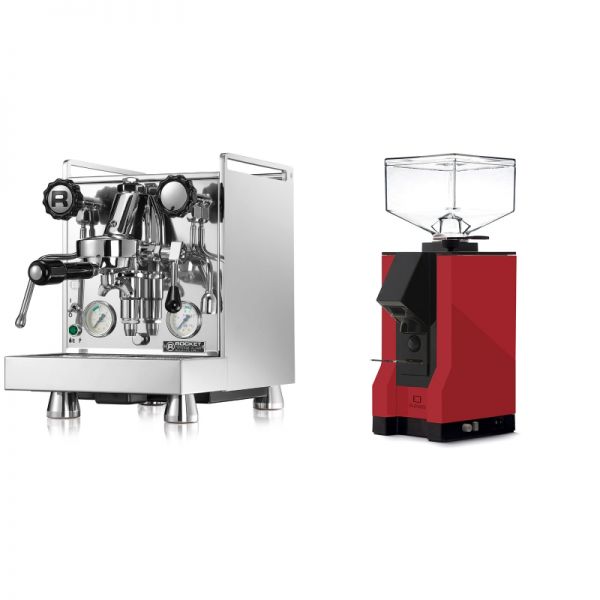 Rocket Espresso Mozzafiato Cronometro V + Eureka Mignon Silenzio, BL ferrari red