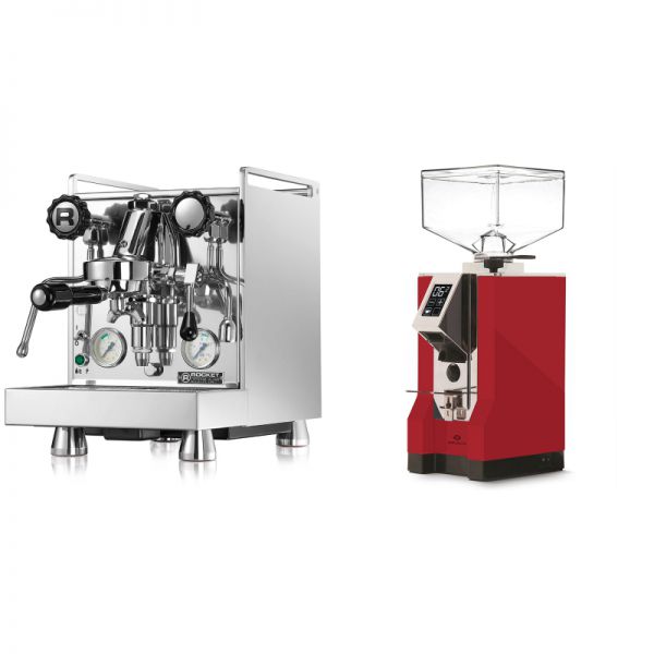 Rocket Espresso Mozzafiato Cronometro V + Eureka Mignon Specialita, CR ferrari red