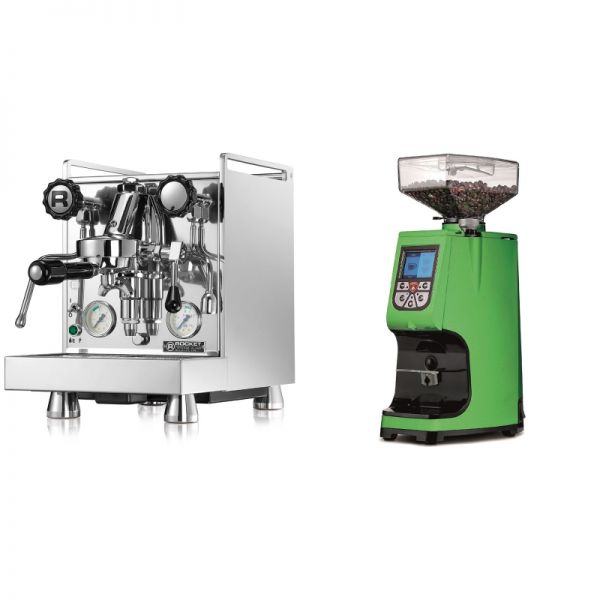 Rocket Espresso Mozzafiato Cronometro V + Eureka Atom 60, kawasaki green