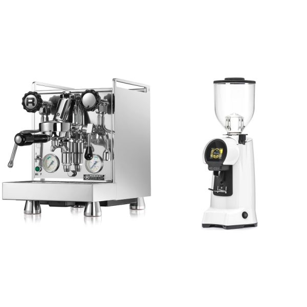 Rocket Espresso Mozzafiato Cronometro V + Eureka Helios 65, white