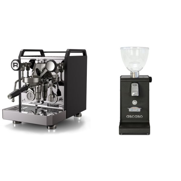 Rocket Espresso Mozzafiato FAST R, black + Ascaso i-steel, black