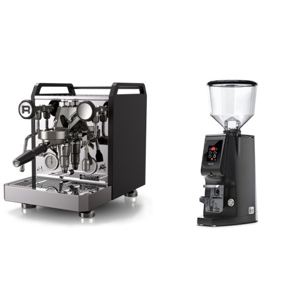 Rocket Espresso Mozzafiato FAST R, black + Eureka Atom W 65, black