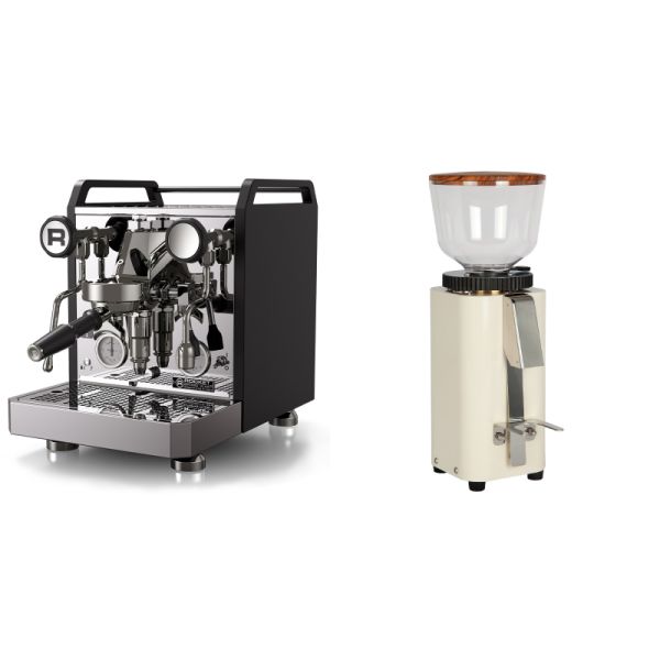 Rocket Espresso Mozzafiato FAST R, black + ECM C-Manuale 54, cream, olive