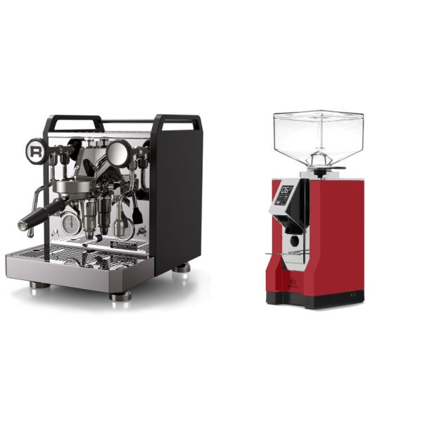 Rocket Espresso Mozzafiato FAST R, black + Eureka Mignon Bravo, CR ferrari red