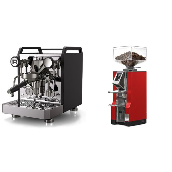 Rocket Espresso Mozzafiato FAST R, black + Eureka Mignon Libra, CR ferrari red