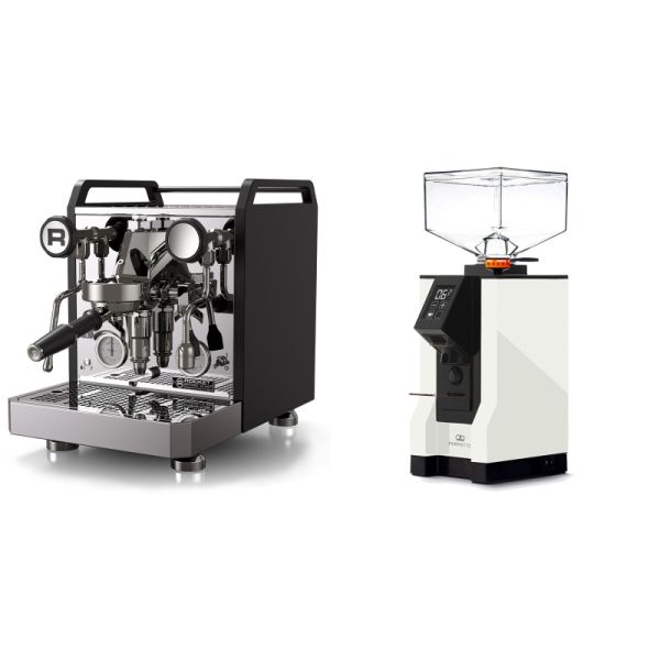 Rocket Espresso Mozzafiato FAST R, black + Eureka Mignon Perfetto, BL white