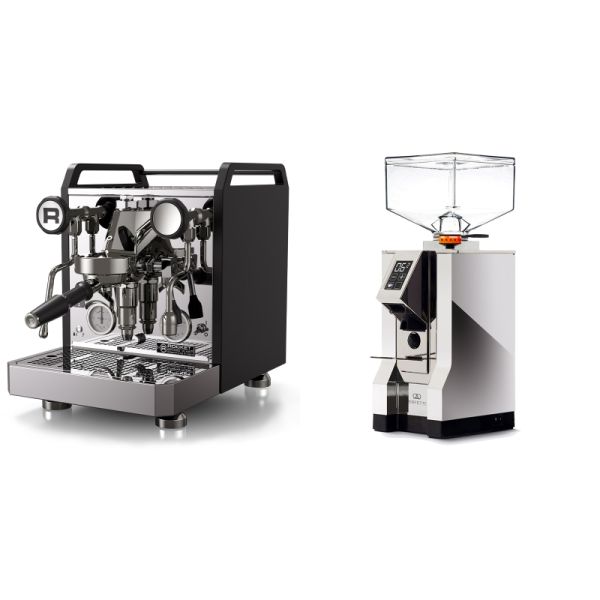 Rocket Espresso Mozzafiato FAST R, black + Eureka Mignon Perfetto, CR chrome