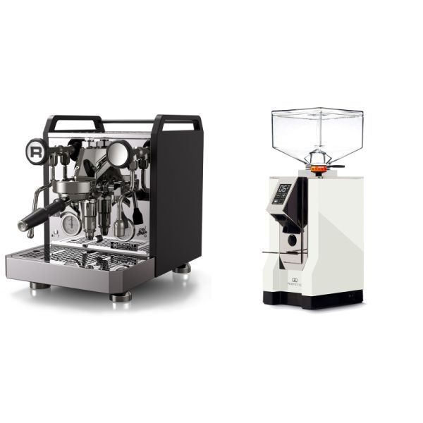 Rocket Espresso Mozzafiato FAST R, black + Eureka Mignon Perfetto, CR white